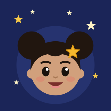 The Shine with Meya app icon: Meya under the stars